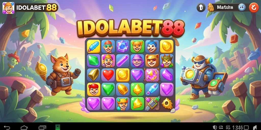 Tampilan gameplay seru dari IDOLABET88 dalam aksi mencocokkan item.