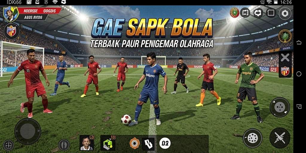 Tangkapan layar dari gameplay sepak bola yang mendebarkan di IDX66.