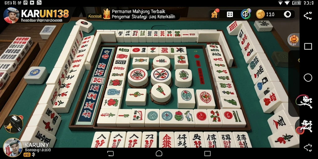 Tampilan gameplay Mahjong yang menawan dalam KARUN138.
