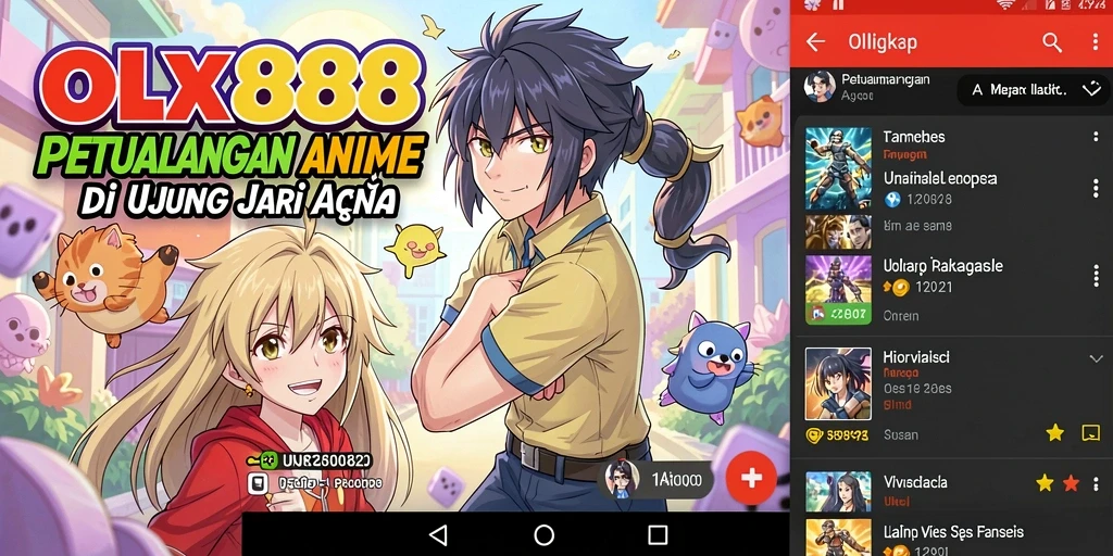 Tangkapan layar OLX888 menampilkan karakter Anime dalam aksi seru.