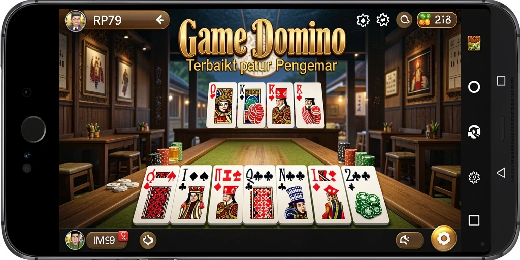 Screenshot utama RP79 menampilkan serunya bermain domino secara online.