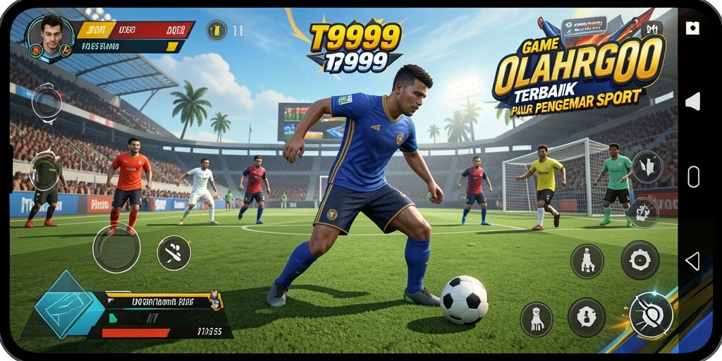 Screenshot gameplay T9999 yang menunjukkan aksi olahraga seru.