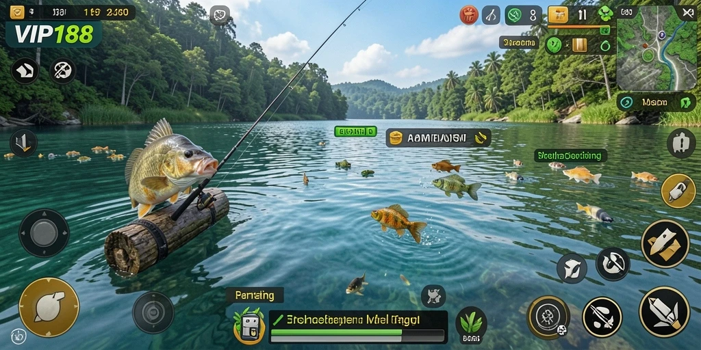 Tangkapan ikan menakjubkan dalam gameplay VIP188.