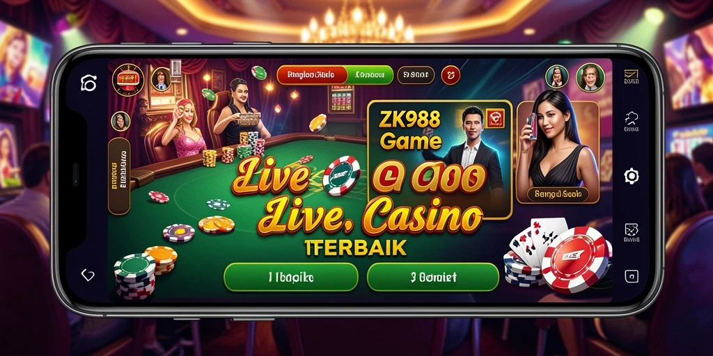 Tampilan gameplay menarik dari ZK988 yang memperlihatkan dealer dan pemain aktif.